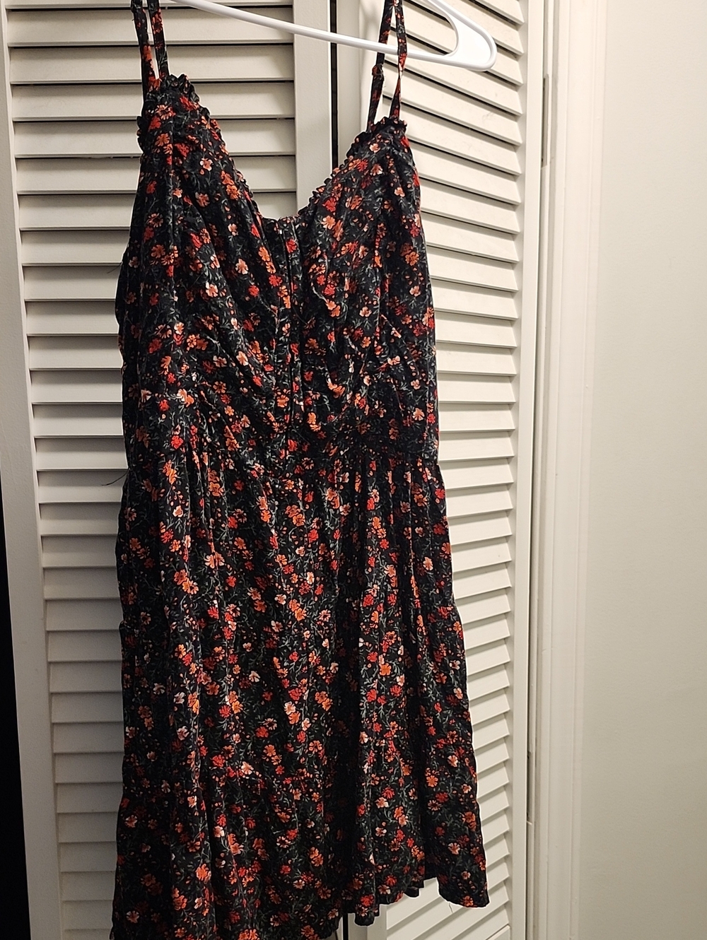 Aeropostale Black Mini Dress with Red Floral Print